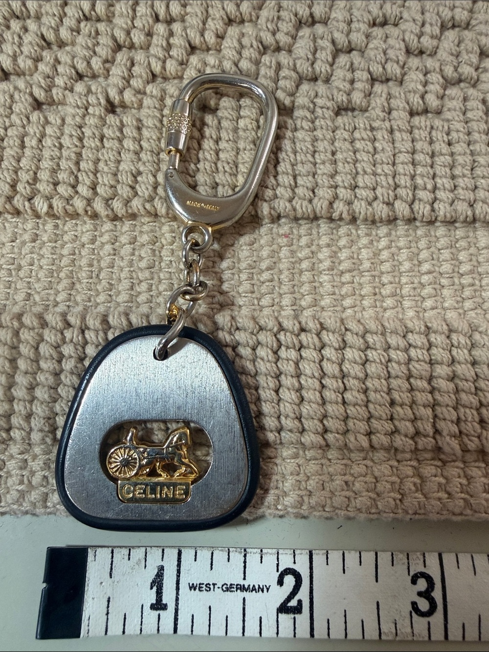 Vintage CELINE Horse Carriage Calèche Keychain Bag Charm Made in Italy 90 - Picture 5 of 5